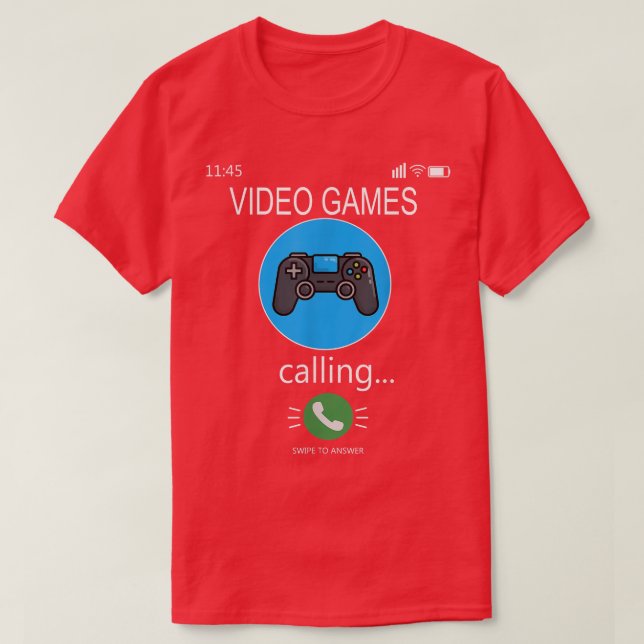 Camiseta Videos games chamam o celular de vídeo G engraçado (Frente do Design)