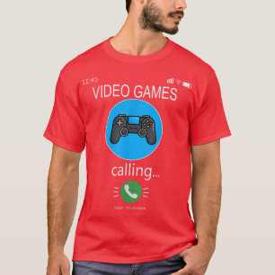 Camiseta Videos games chamam o celular de vídeo G engraçado