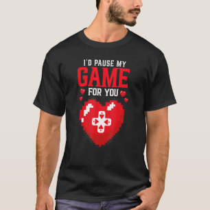Camiseta Videos games de dia de os namorados Jogador de jog