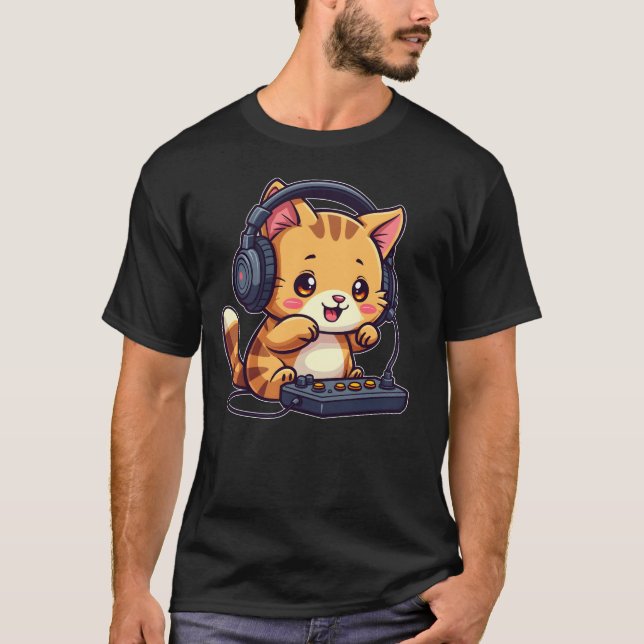 Camiseta Videos games de Gama de Gato Kawaii Cute (Frente)