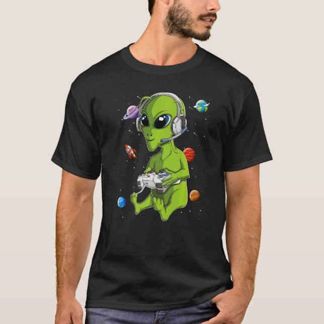 Camiseta Videos games De Jogadores De alienígena Ufo Crianç (Frente)