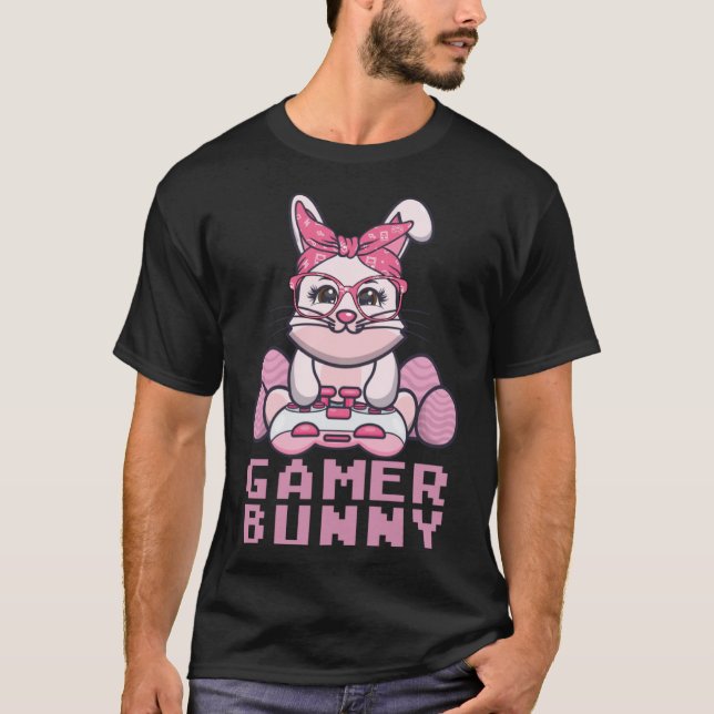 Camiseta videos games de jogos de páscoa caçam ovos de coel (Frente)