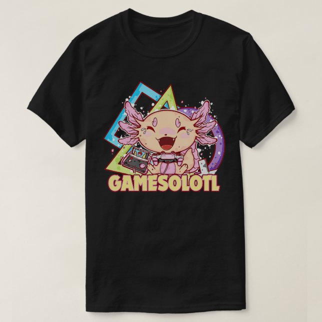 Camiseta Videos games De Peixes De Gamesolotl Axolotl 2 (Frente do Design)