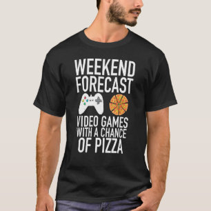 Camiseta Videos games De Previsão De Fim De Semana E Jogado