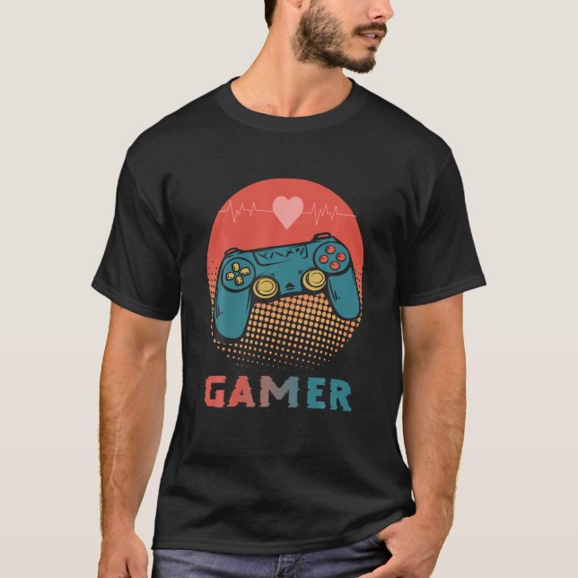 Camiseta Videos games De Pulsação Para Jogadores De Vídeo (Frente)