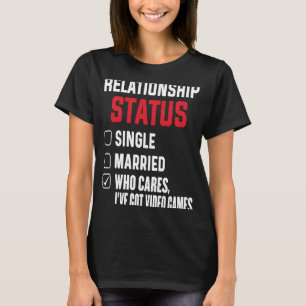 Camiseta Videos games do Jogador de Status de Relacionament