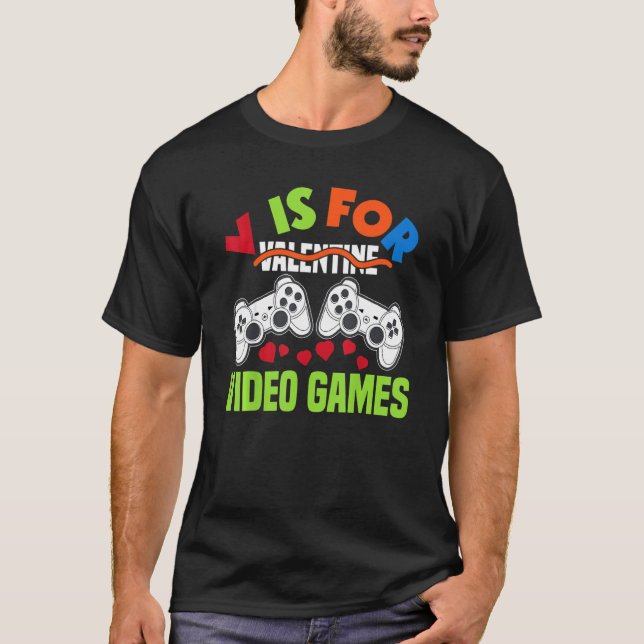 Camiseta Videos games Engraçados Dia dos Namorados Para Cri (Frente)