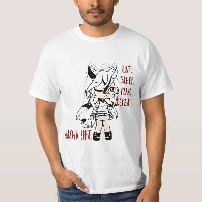 Camiseta Gacha Life para homens e mulheres com estampa 3D