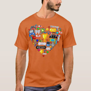 Camiseta Videos games Gamer Heart Shape Controller