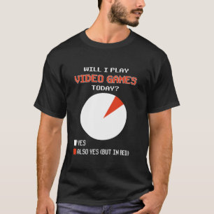 Camiseta Videos games Hoje Sim Jogadores Engraçados De Gráf