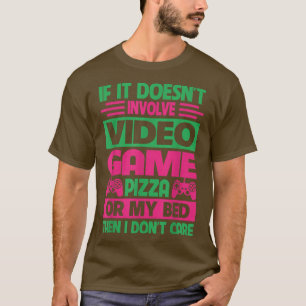 Camiseta Videos games Meninas Mulheres Jogadoras Pizza Fãs 