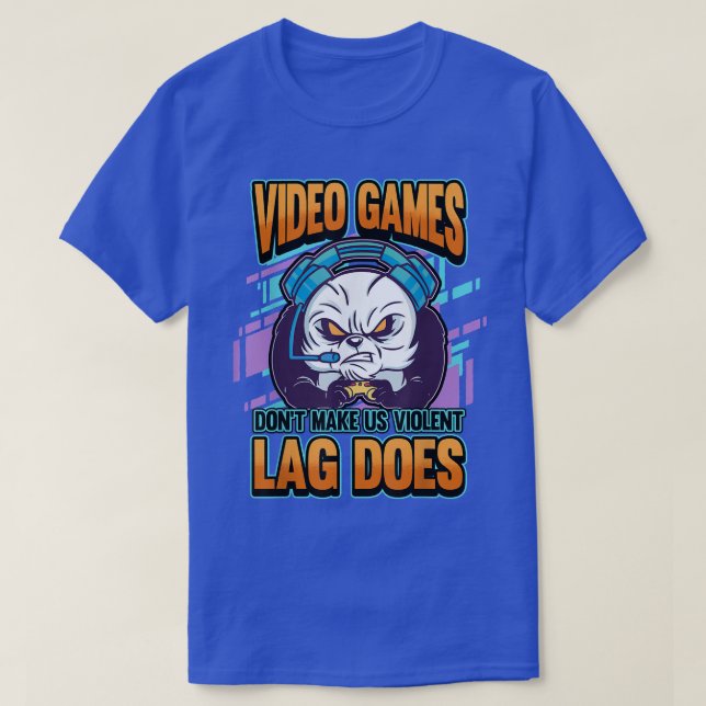 Camiseta videos games não nos fazem ficar violentos jogando (Frente do Design)