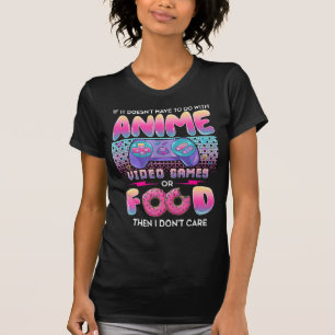 Camiseta Videos games ou Comidas Não me importo com a arte 