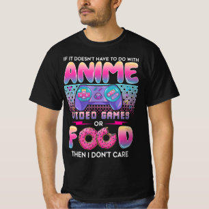 Camiseta Videos games ou Comidas Não me importo com a arte