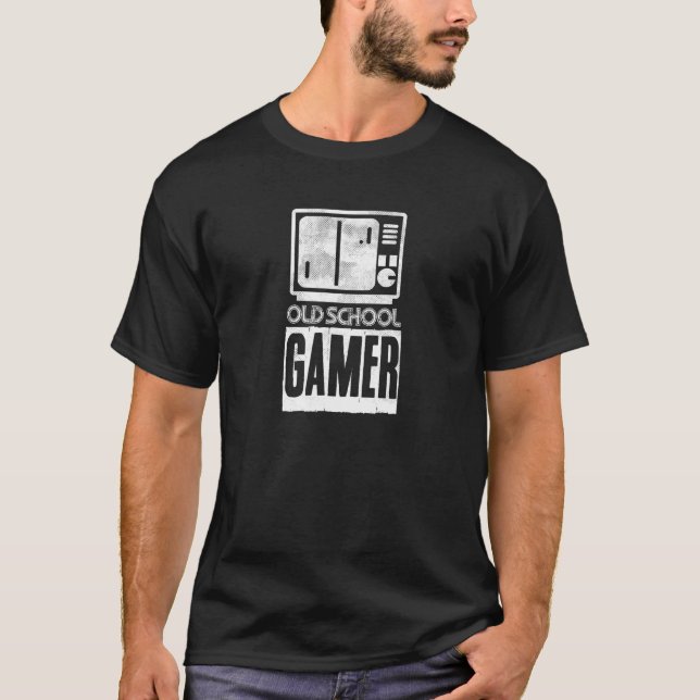 Camiseta Videos games Retro Escola Antiga de Jogadores (Frente)