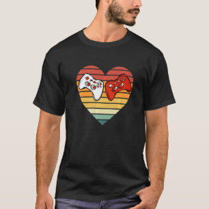 Camiseta Videos games Retro Jogador Engraçado Pelo Coração 
