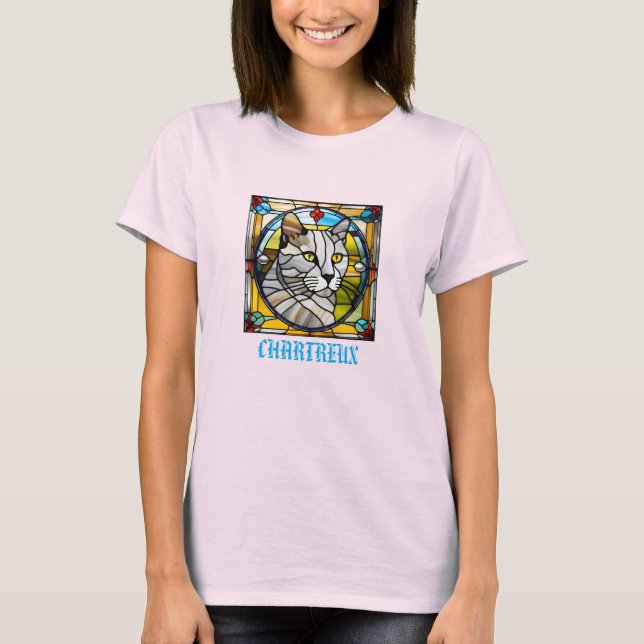 Camiseta Vidro Colorido Chartreux Fofa (Frente)