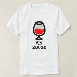 Camiseta Vidro com vinho tinto e texto vin rouge