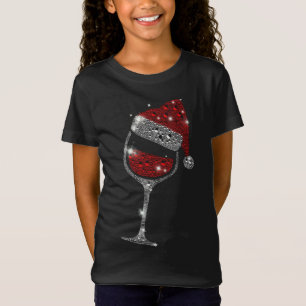 Camiseta Vidro da família de Natal do Pai Natal do Vinho Ve