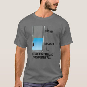 Camiseta Vidro De Água legal A Meio Cheio Vazio   Homens E