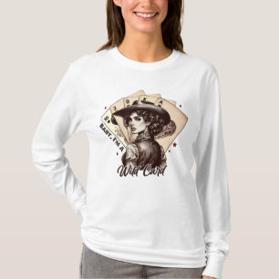 Camiseta Vidro de campo Carteira selvagem Cowgirl Tocando c
