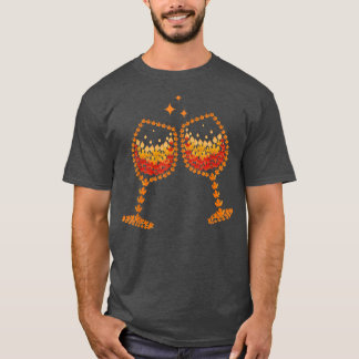 Camiseta Vidro De Folha De Vinho Folha De Outono Queda Bebi