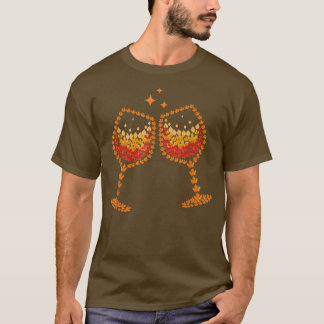Camiseta Vidro De Folha De Vinho Folha De Outono Queda Bebi