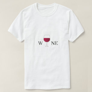 Camiseta Vidro De Vinho Vermelho Branco Minimalista