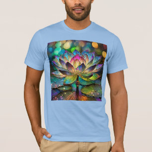 Camiseta Vidro Manchado Flor de Lótus Vibrante