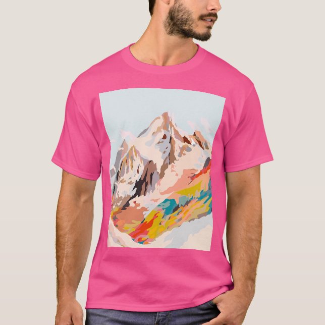 Camiseta Vidro Montanhas Gráfico (Frente)