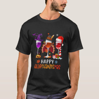 Camiseta Vidro Vidro Ação de Graças Feliz Hallothankama Vin