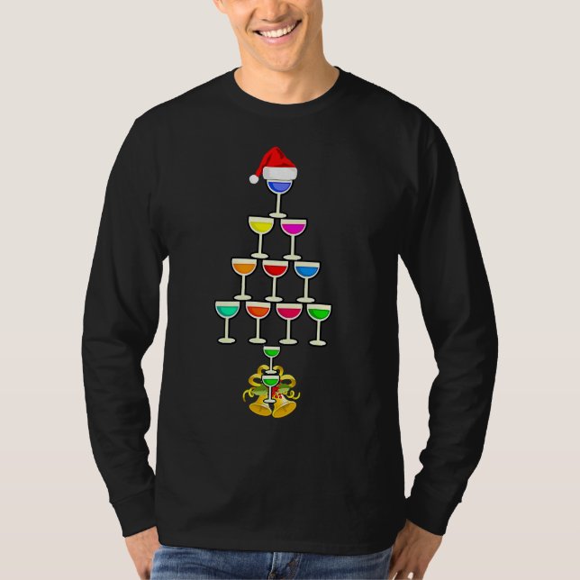 Camiseta Vidro Vidro Árvore de Natal Bebida (Frente)