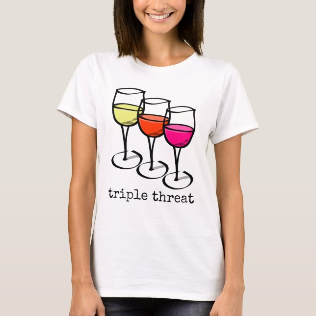 Camiseta Vidros de Cartografia Vinhos Tripla Ameaça Magras (Frente)