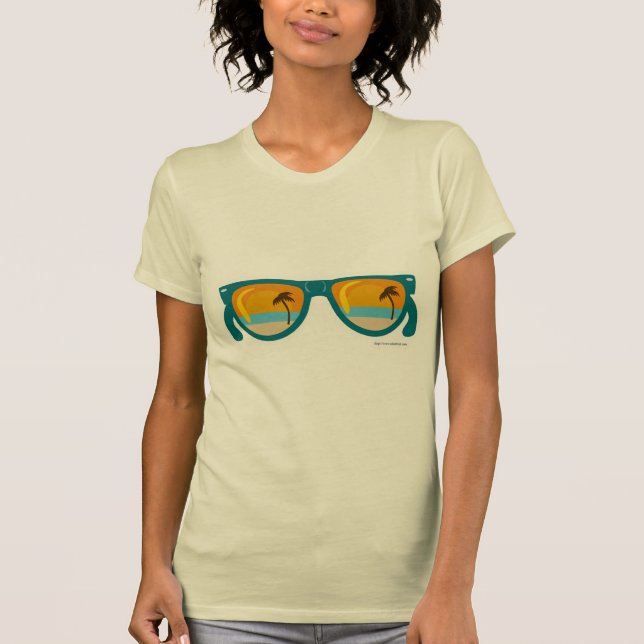 Camiseta Vidros de sol ilustrados por batedura (Frente)