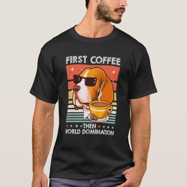 Camiseta Vidros-de-vidro-do-mar Vinta-do-café (Frente)