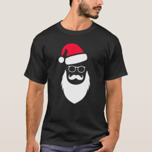 Camiseta Vidros e bigode da barba de Red Hat do papai noel