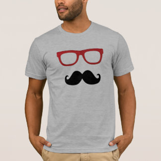 Camiseta vidros grossos da borda do bigode