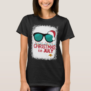 Camiseta Vidros Natal tropical em julho Santa Hat