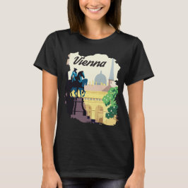 Camiseta Viena Áustria Estátua Paisagem Urbana Viagem