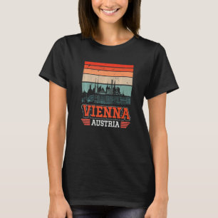 Camiseta Viena Áustria Retro Vintage Sunset Skyline Viena