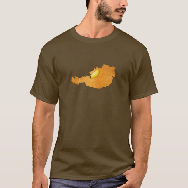 Camiseta Viennese Schnitzel - Mapa Da Áustria (Frente)