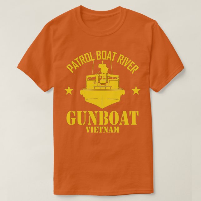 Camiseta Vietnã - Barco da Patrulha - Rio PBR - Gunboat Vie (Frente do Design)