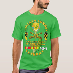 Camiseta Vietnã Combate Cavalaria Veterana com rua Bn 12 Ca