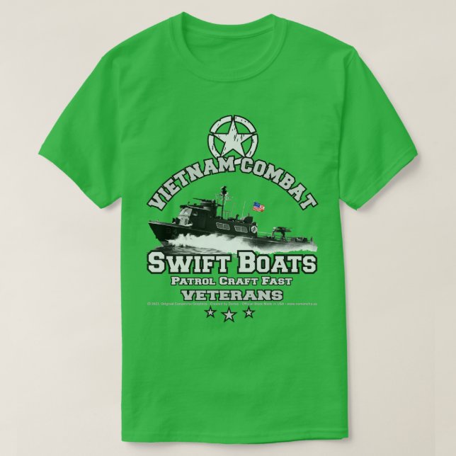 Camiseta Vietnã Combate Veterano PCF Swift Boat (Frente do Design)