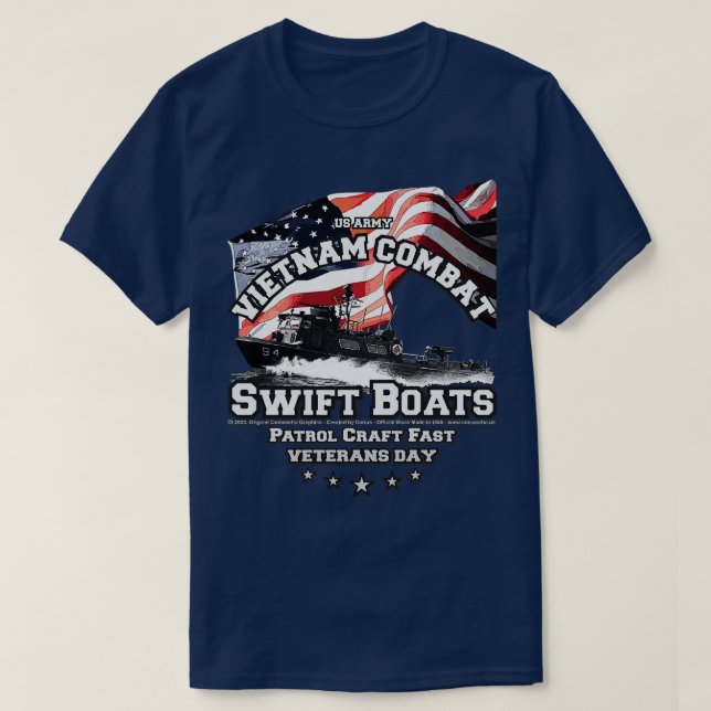 Camiseta Vietnã Combate Veterano SWIFT BOAT (Frente do Design)