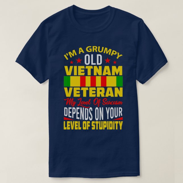 Camiseta Vietnã Engraçado Vietnã Veteranos Citam Vietnã (Frente do Design)