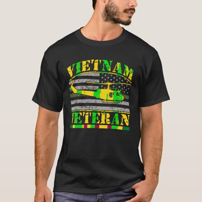 Camiseta Vietnã UH 1 Huey Helicopter Crew (Frente)