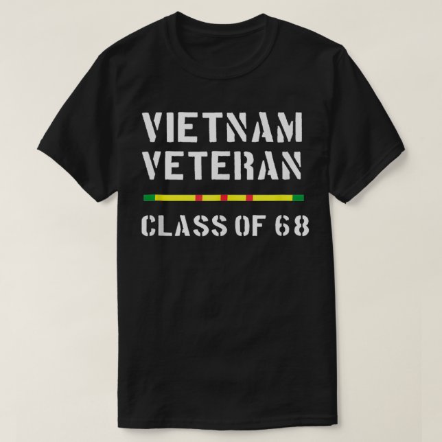 Camiseta Vietnã Vet Fita Classe de Fita de 1968 68 (Frente do Design)