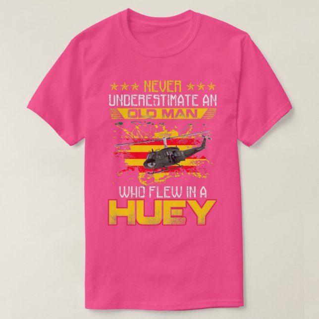 Camiseta Vietnã Vet Uh1 Huey Helicopter 1 (Frente do Design)