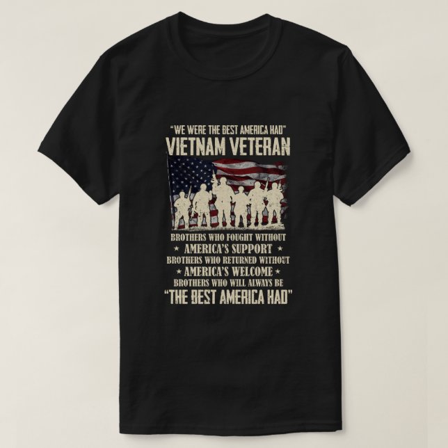 Camiseta Vietnã Veterano A Melhor América Tinha Orgulho (Frente do Design)